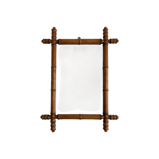 Antique French Faux Bamboo Mirror, Bamboo Revival