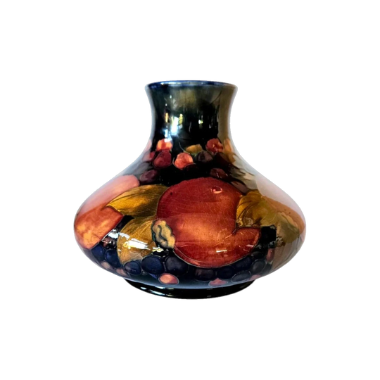 Antique William Moorcroft Pomegranate Squat Vase, Shape M32, Large, Signed, c.1918–1926