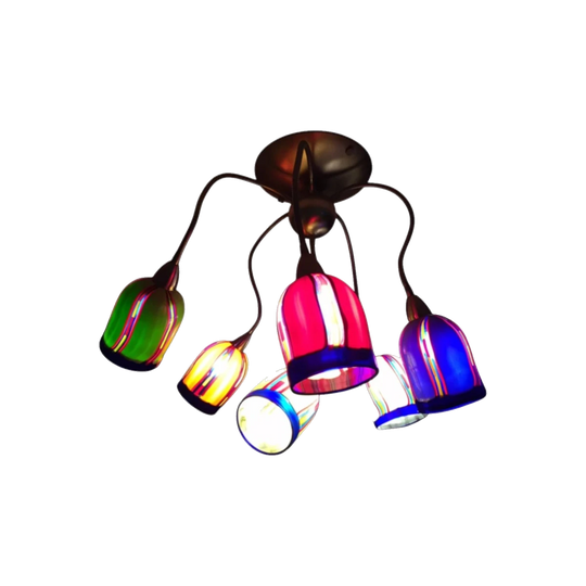 Murano Glass 6-Light Contemporary Chandelier