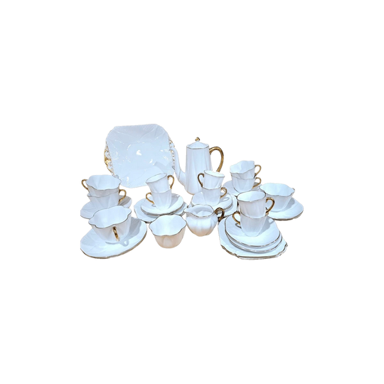 1940s Shelley ‘Regency’ Dainty White and Gold Tea/Coffee Set, 37 Pieces
