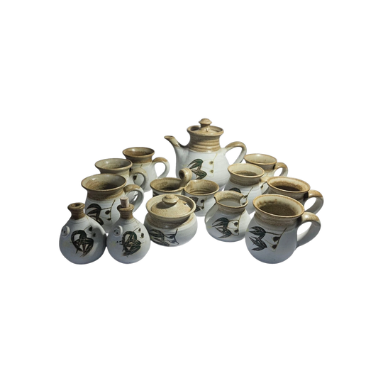 Vintage Stephen's Stonehaven Pottery Coffee Set, 13-Piece, Service for Seven — Australian Studio Pottery