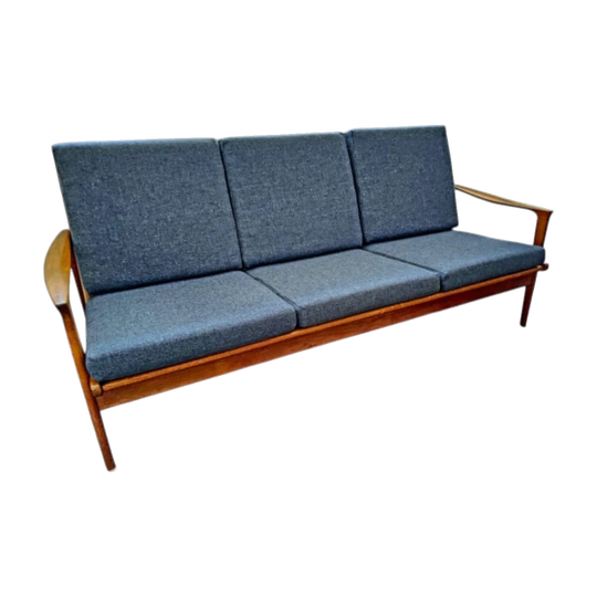 Vintage Mid-Century Modern, Parker 3 Seater Sofa, Teak frame