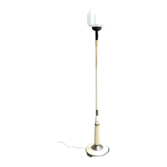 Art Deco Cream Bakelite Floor Lamp with Opaque White Glass Shade