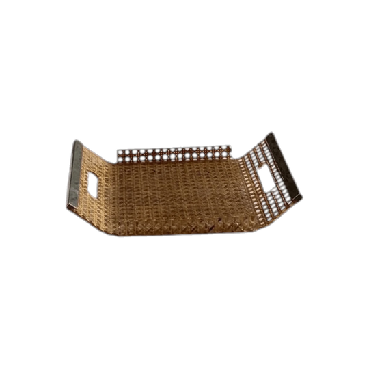 Frech Cane & Brass Tray attributed to Christian Dior, 1980s