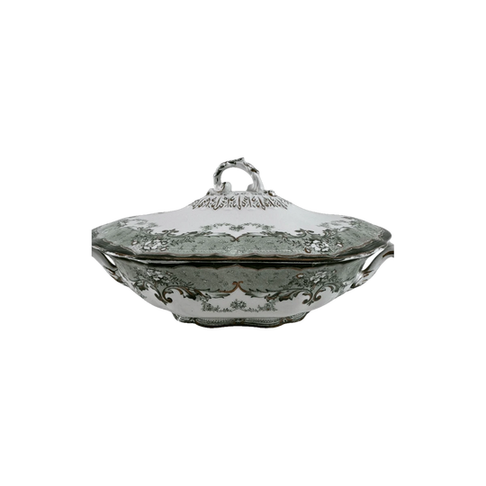 Antique Verona Pattern Semi-porcelain Serving Tureen with Lid, Royal Semi Porcelain, England