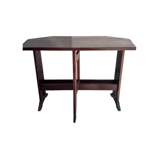 Vintage Drop-Side Gateleg Extendable Dining or Hallway Table in Dark-Stained Solid Timber