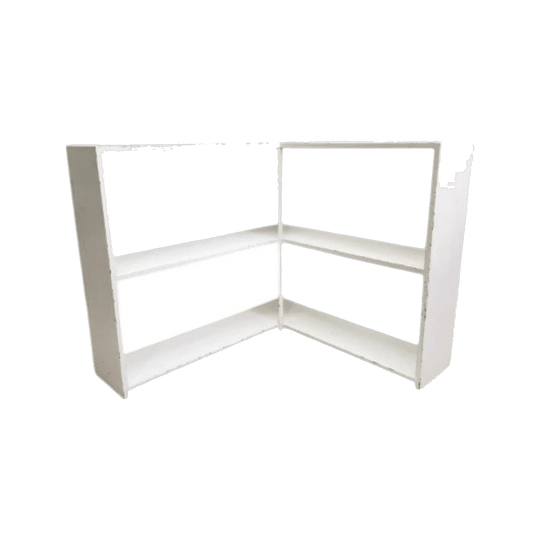 Vintage White Timber Corner Bookcase, 84 cm H