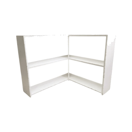 Vintage White Timber Corner Bookcase, 84 cm H