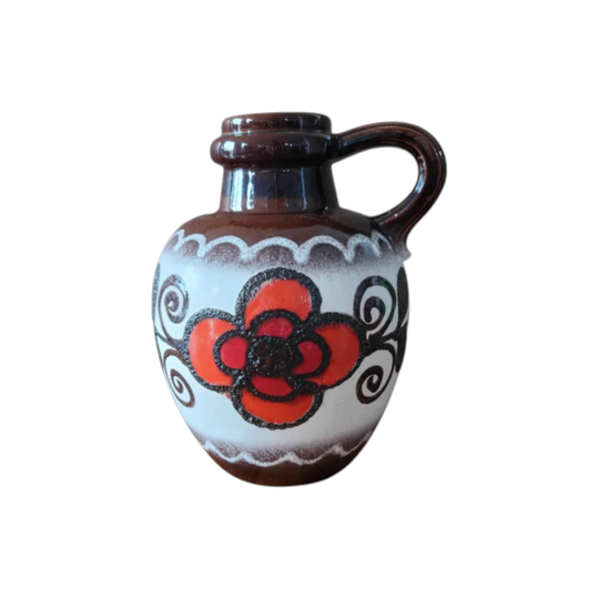 Mid-Century West German Glazed Ceramic Floor Vase, Model 486-38