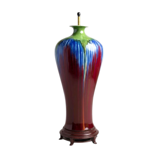 Flambé-Glazed Meiping Ceramic Lamp, China, c. Late 1970s
