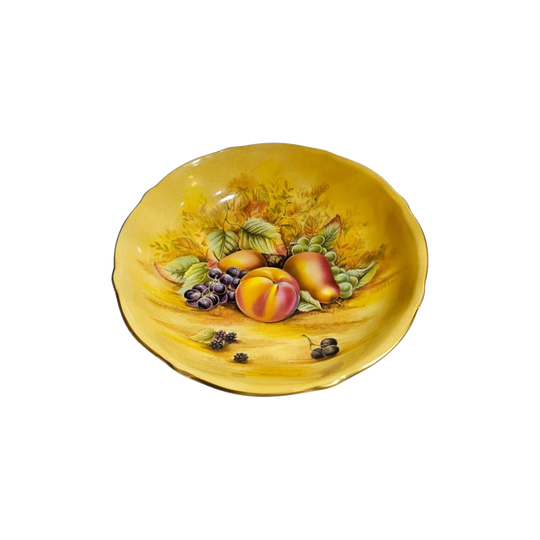 John Aynsley & Sons Orchard Gold Large Fruit Bowl (Comport) – Limited Edition Millennium Nations, 1999–2000, England