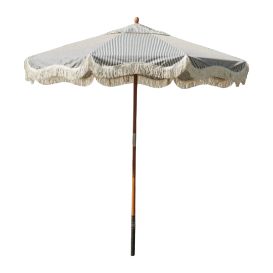 The Market Umbrella - Lauren's Navy Stripe