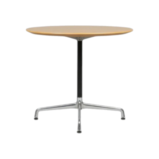Charles & Ray Eames Aluminium Group Pedestal Table – Original Vintage, Timber Top, 800 mm Diameter
