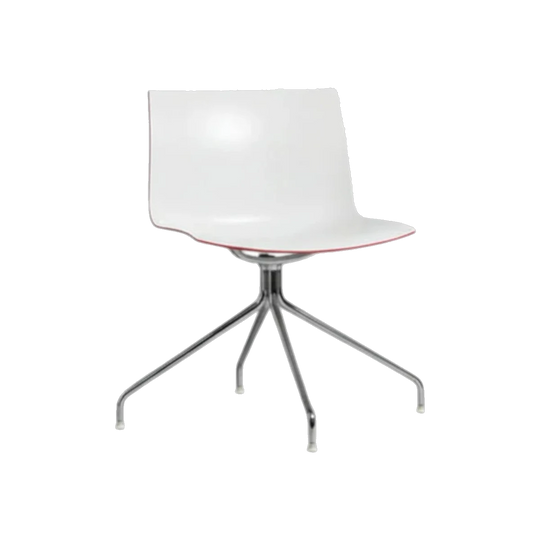 Arper Stylecraft Contrast Swivel Chair, Moulded Shell with Aluminium Swivel Legs
