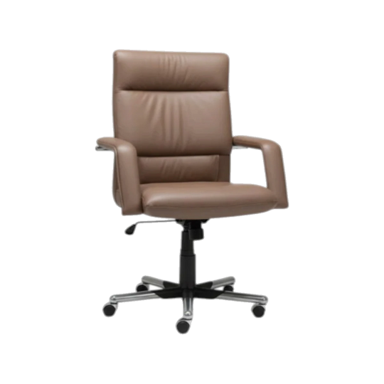 Vitra Imago Executive Office Chair by Mario Bellini & Dieter Thiel, 1984 – Beige Leather, Swivel, Height-Adjustable, Castors
