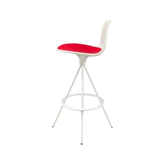 SIX (6) RETRO MID CENTURY MODERN, SWIVEL BARSTOOLS