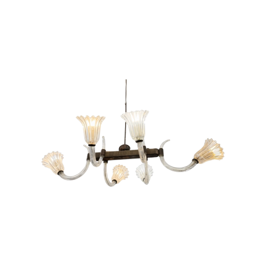 Art Deco Venetian Murano Glass Chandelier