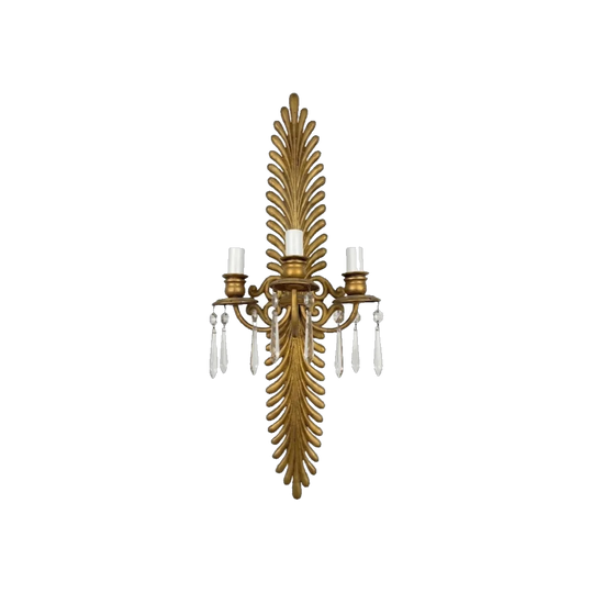 Italian Gilded Crystal Wall Sconce
