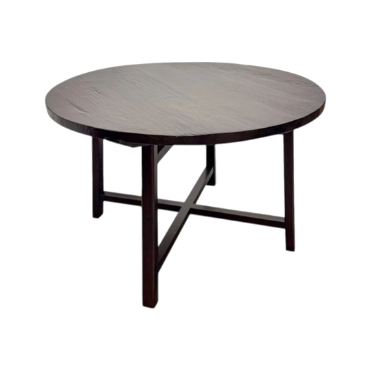 Collapsible Round Table in Dark Brown Wood