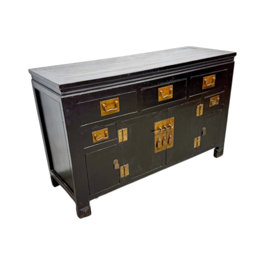 Dark Tianjin Cabinet – Wood, Black.