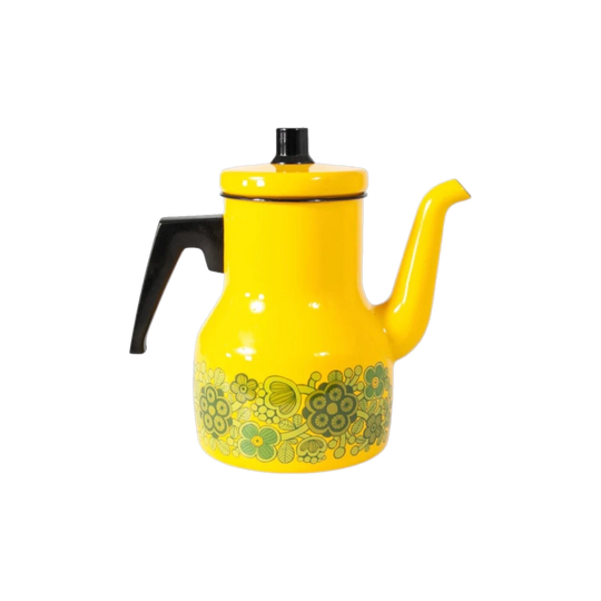 Arabia/Finel "Primavera" Enamel Coffee Pot by Raija Uosikkinen, Finland, 1960s–1970s