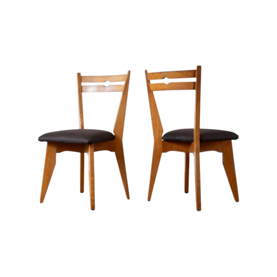 Set of Six Chairs by Robert Guillerme & Jacques Chambron, Votre Maison Edition, French, c. 1960