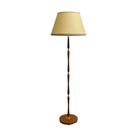 Mid-Century Danish Teak and Brass Standard Floor Lamp