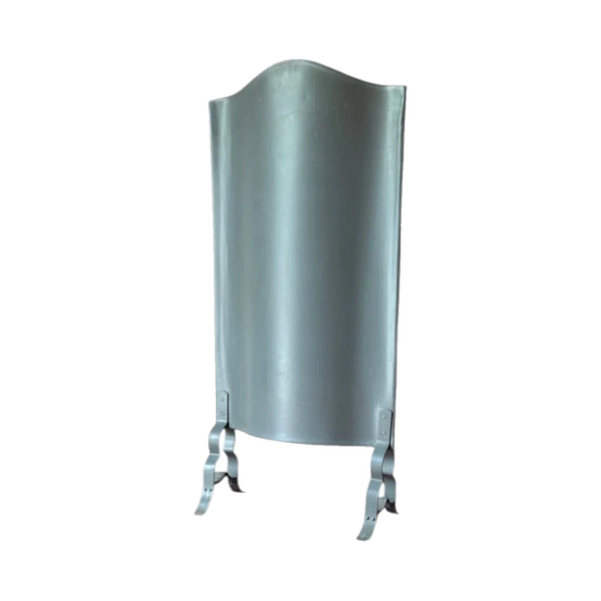 Vintage Danish Metal Fire Guard Screen with Serpentine Top and Scrolled Feet
