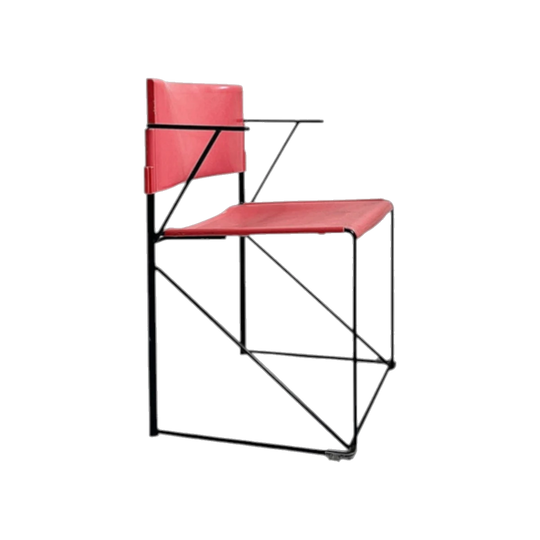 Vlad Muller Chair, 1970s Canadian Geometric Armchair in Powder‑Coated Steel and Moulded Plastic