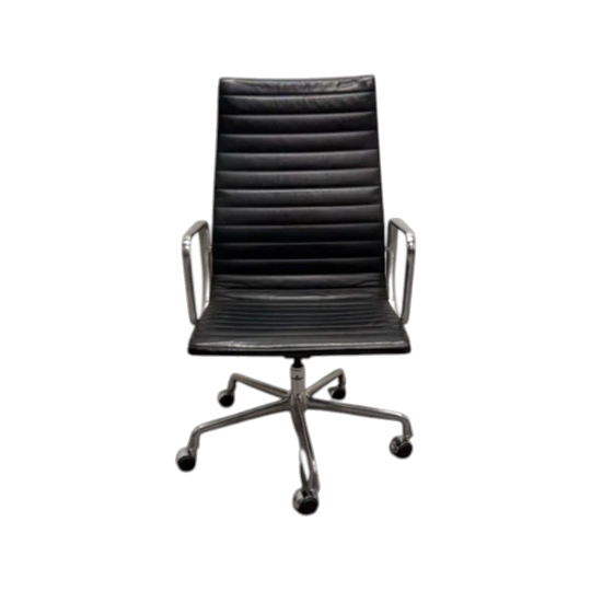 Eames Aluminum Group Executive Chair – High Back | Black Leather