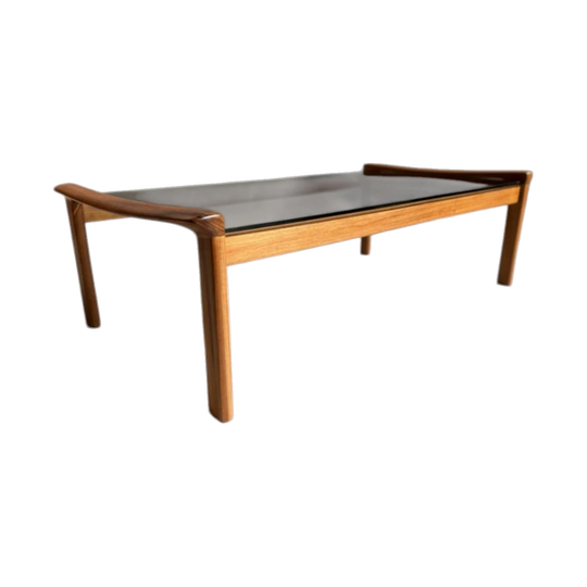 Tessa T21 / TC21 Coffee Table – Restored Blackwood Frame, Original Glass Top