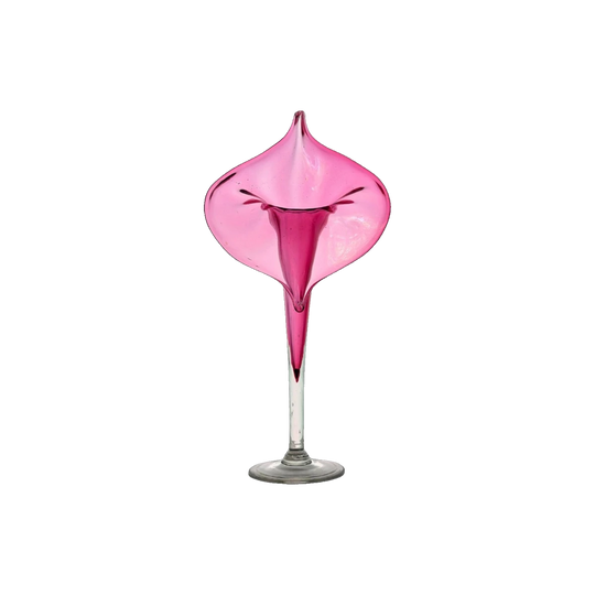 A Mid-Century Cranberry Glass 'Jack-in-the-Pulpit' Vase, Circa 1950-1960