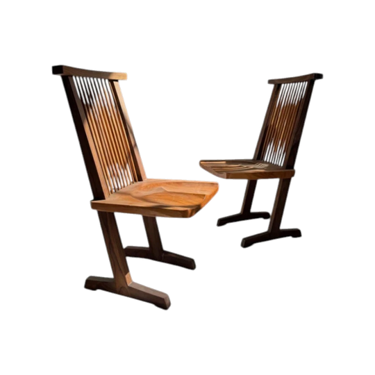 Handmade Wooden ‘Conoid’ Chairs, George Nakashima Design