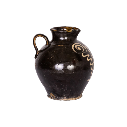Antique French glazed pitcher from the French Alps