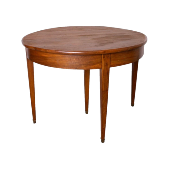 Vintage French Cherrywood demi-lune extendable hall table from Provence.