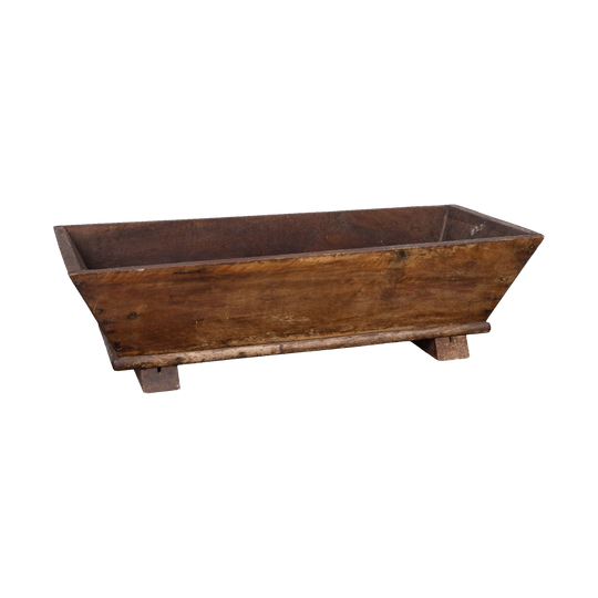 Vintage French solid timber Alpine Trough on castors from the French Alps