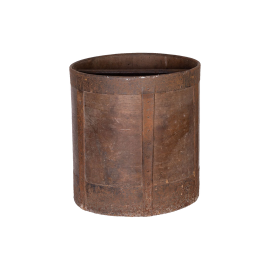 Antique French timber Grain Measure with metal bracing from the French Alps