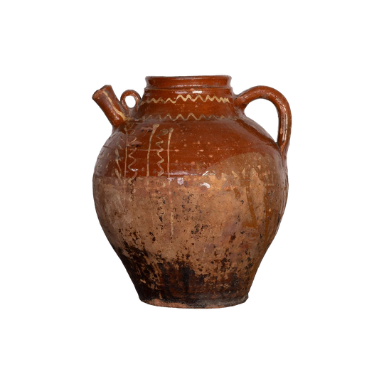 Antique French 19th Century Hand-thrown Terracotta Pot