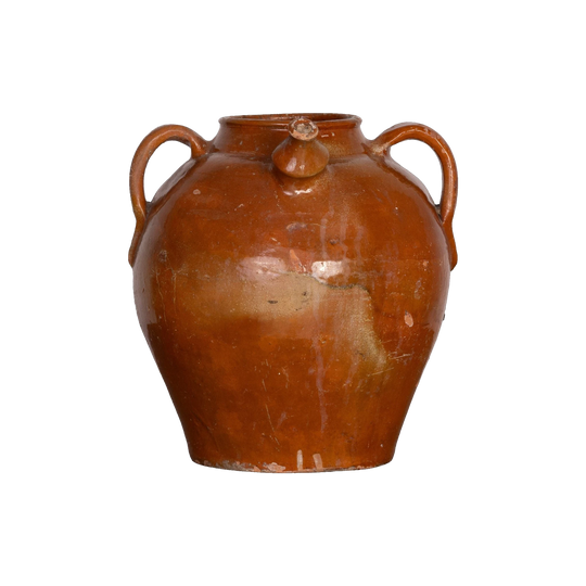 Antique French 19th Century Hand-thrown Terracotta Pot
