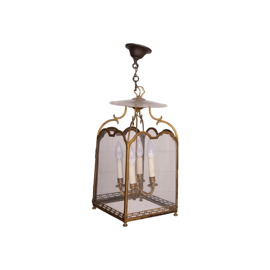 Vintage French glass box light pendant from Provence
