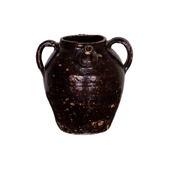 Antique French 19th Century Hand-thrown Terracotta Pot