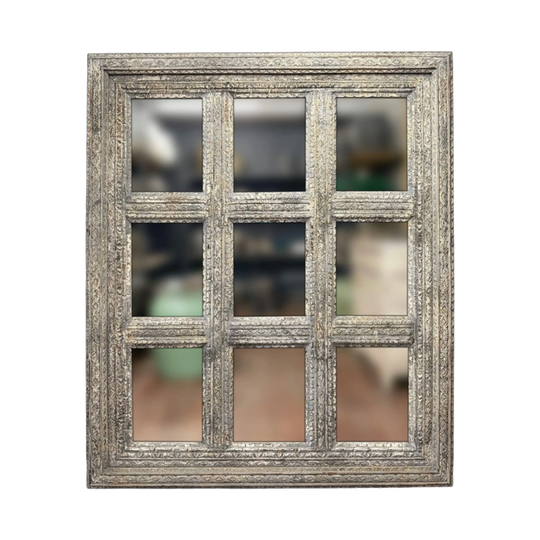 10-Panel Mirror in Grey