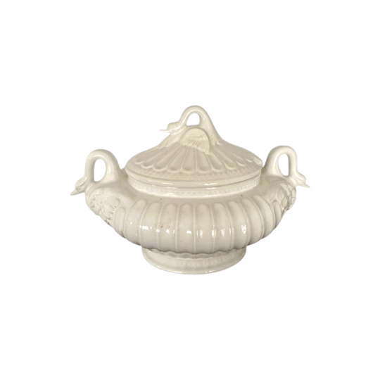 Vintage Porcelain Swan Soup Tureen, Lidded Serving Dish