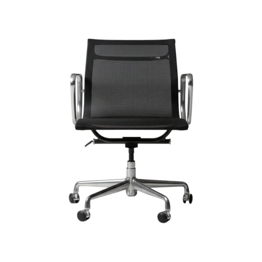 Original Herman Miller Eames EA335 Office Chair by Charles and Ray Eames – Black Mesh Sling, Aluminium Frame