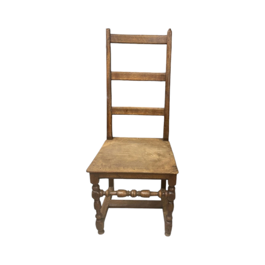 Tall French Wooden Ladder-Back Chair
