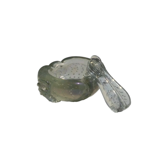 Ecole Barovier Toso Murano Iridescent Art Glass Sculptural Bowl with Pestle, Italy, 1940s