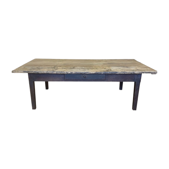 19th-Century French Farmhouse Coffee Table with Front Drawer