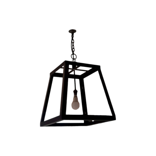 Large Metal Lantern-Style Pendant Hanging Light, Industrial/Coastal