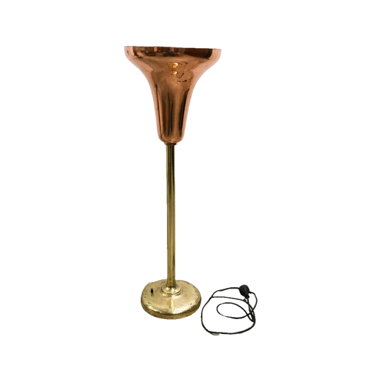 French Art Deco Luminator Paris Uplighter Table Lamp, c.1920, Copper & Brass