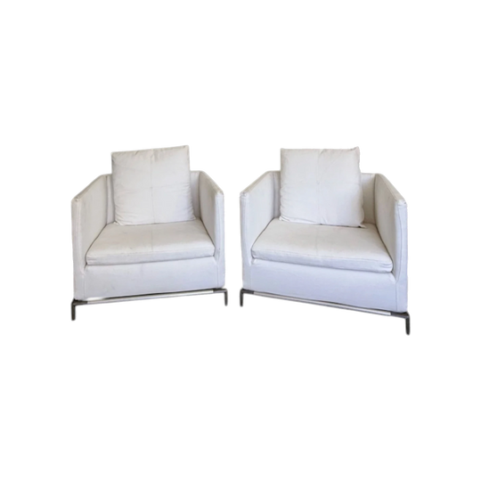 White B&B Italia George contract armchairs